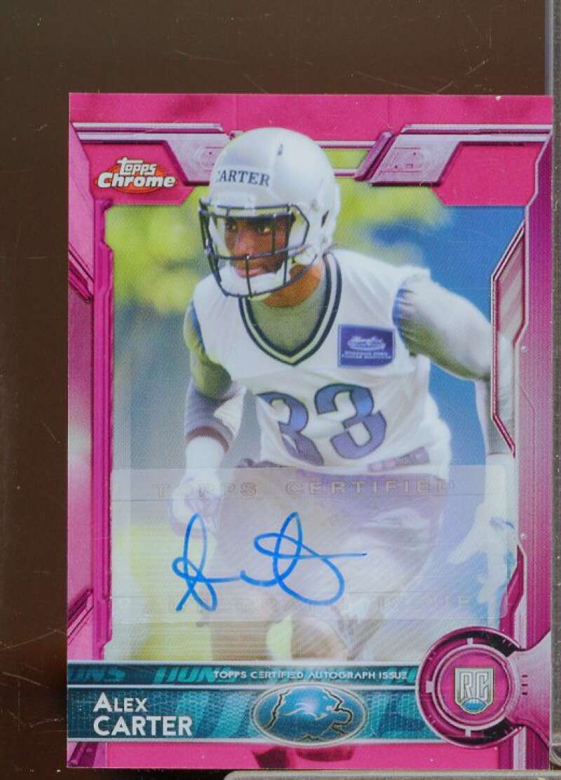 Alex Carter Rookie 2015 Topps Chrome Mini Rookie Autograph Pink Refractors #161  Image 1