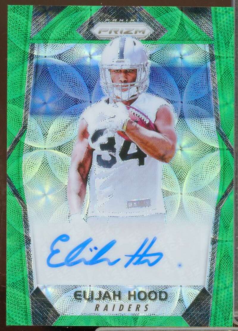 Elijah Hood Rookie 2017 Panini Prizm Rookie Autographs Prizms Green Scope #RAEH  Image 1