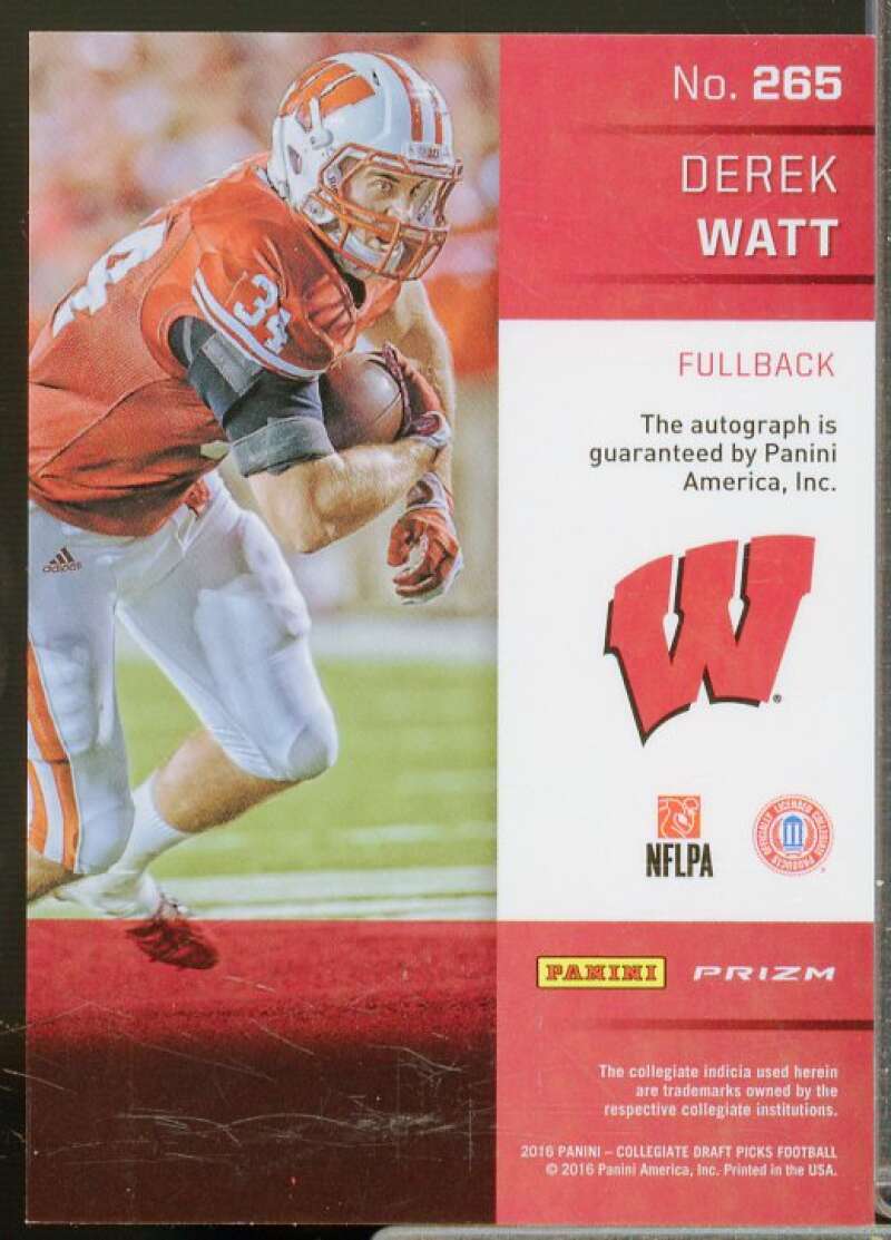 Derek Watt Rookie 2016 Panini Prizm Draft Picks Autographs Prizms Blue #265  Image 2