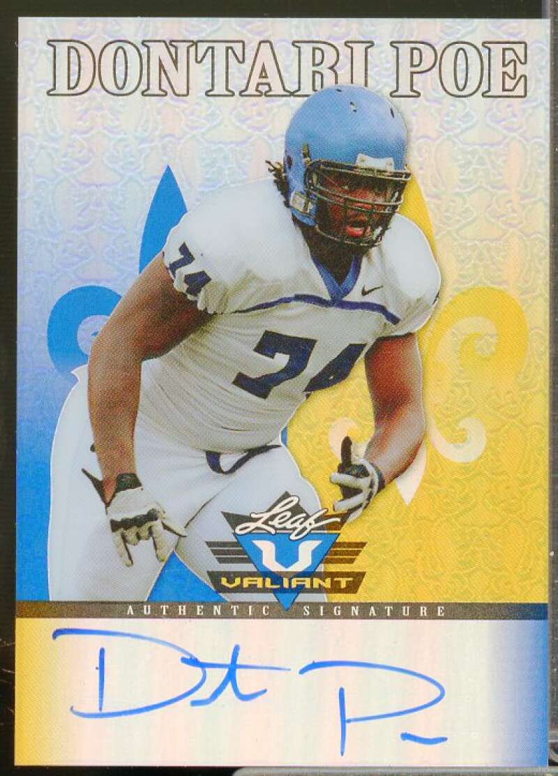 Dontari Poe Rookie Card 2012 Leaf Valiant Draft Blue #DP3  Image 1