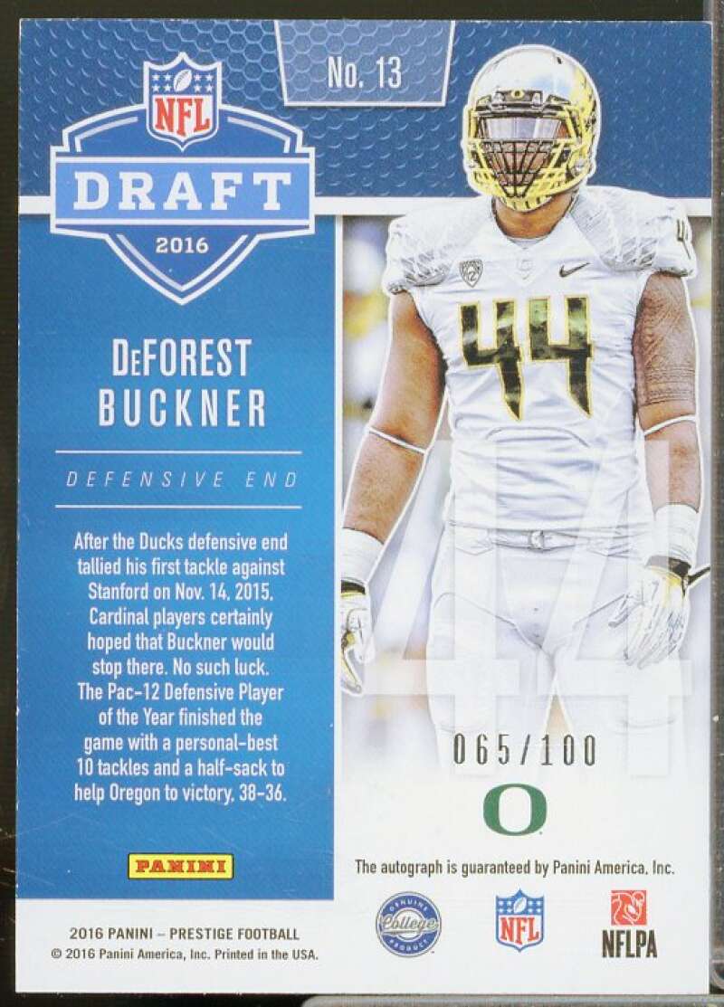 DeForest Buckner Rookie Card 2016 Prestige Draft Big Board Ink #13  Image 2