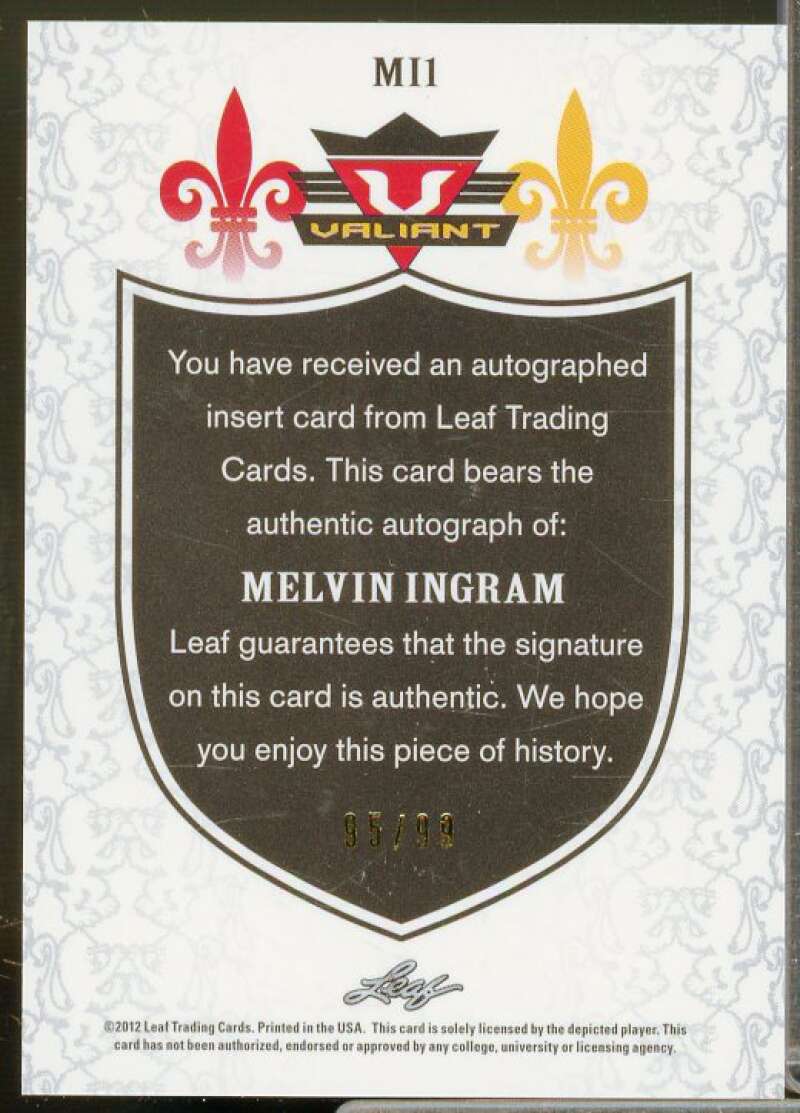 Melvin Ingram Rookie Card 2012 Leaf Valiant Draft Blue #MI1  Image 2