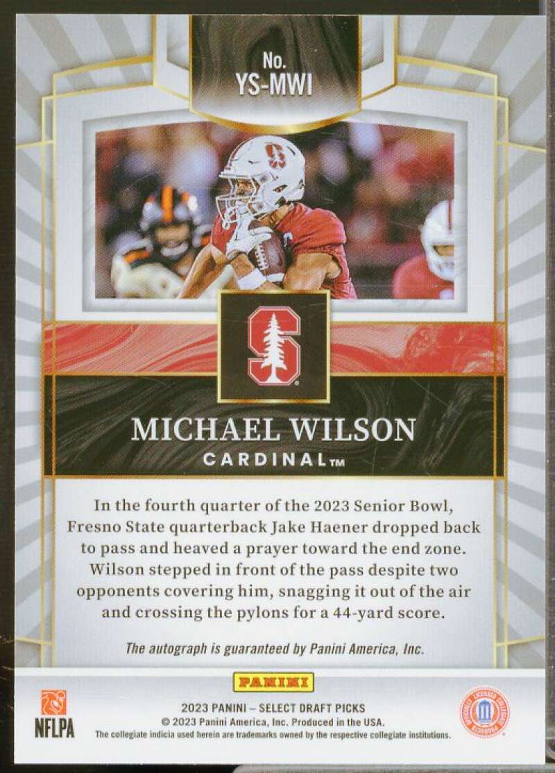 Michael Wilson Rookie 2023 Select Draft Picks Youth Explosion Signatures #42  Image 2