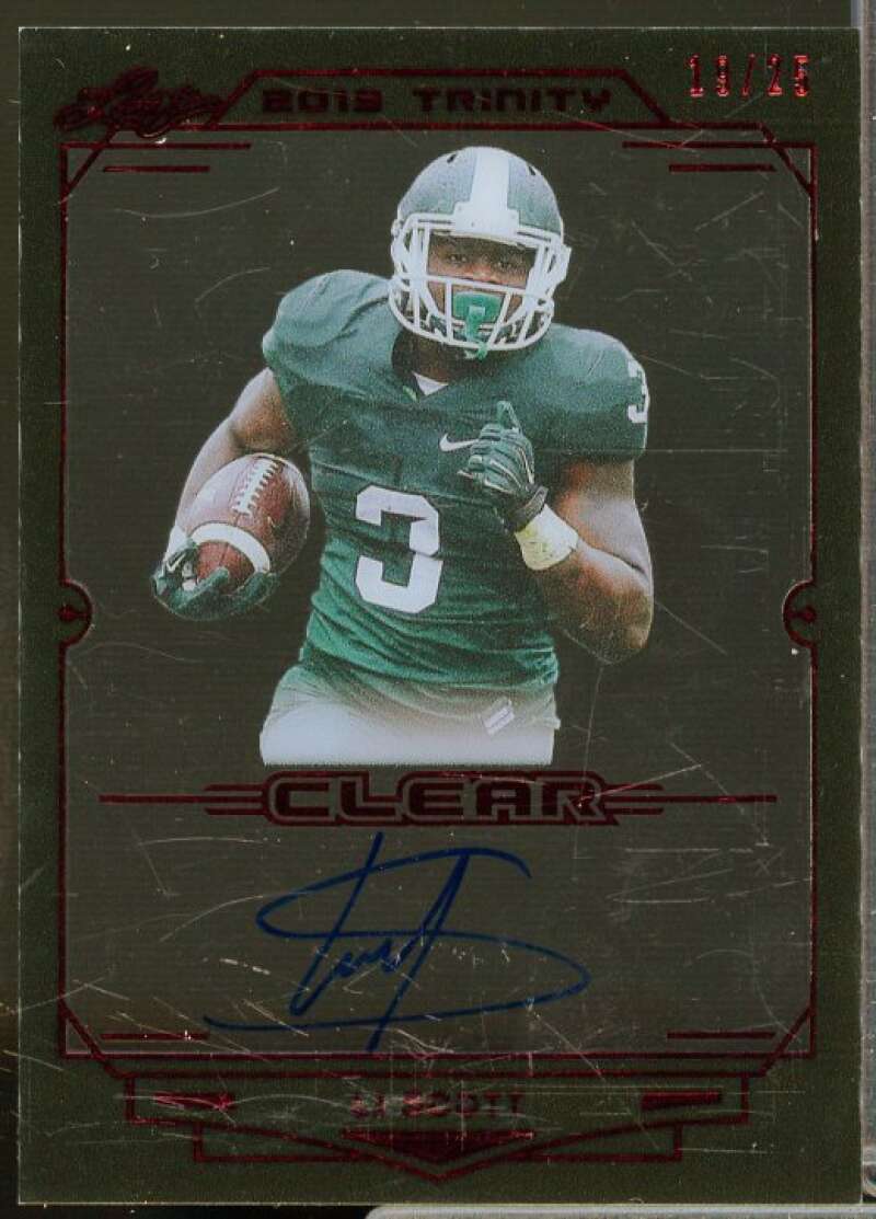 L.J. Scott Rookie Card 2019 Leaf Trinity Clear Autographs Red #CALJS  Image 1