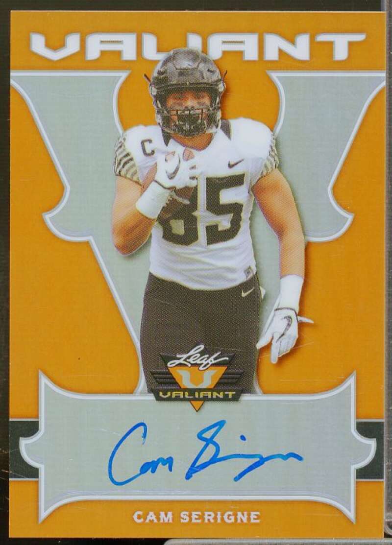 Cam Serigne Rookie Card 2018 Leaf Valiant Orange #BACS2  Image 1