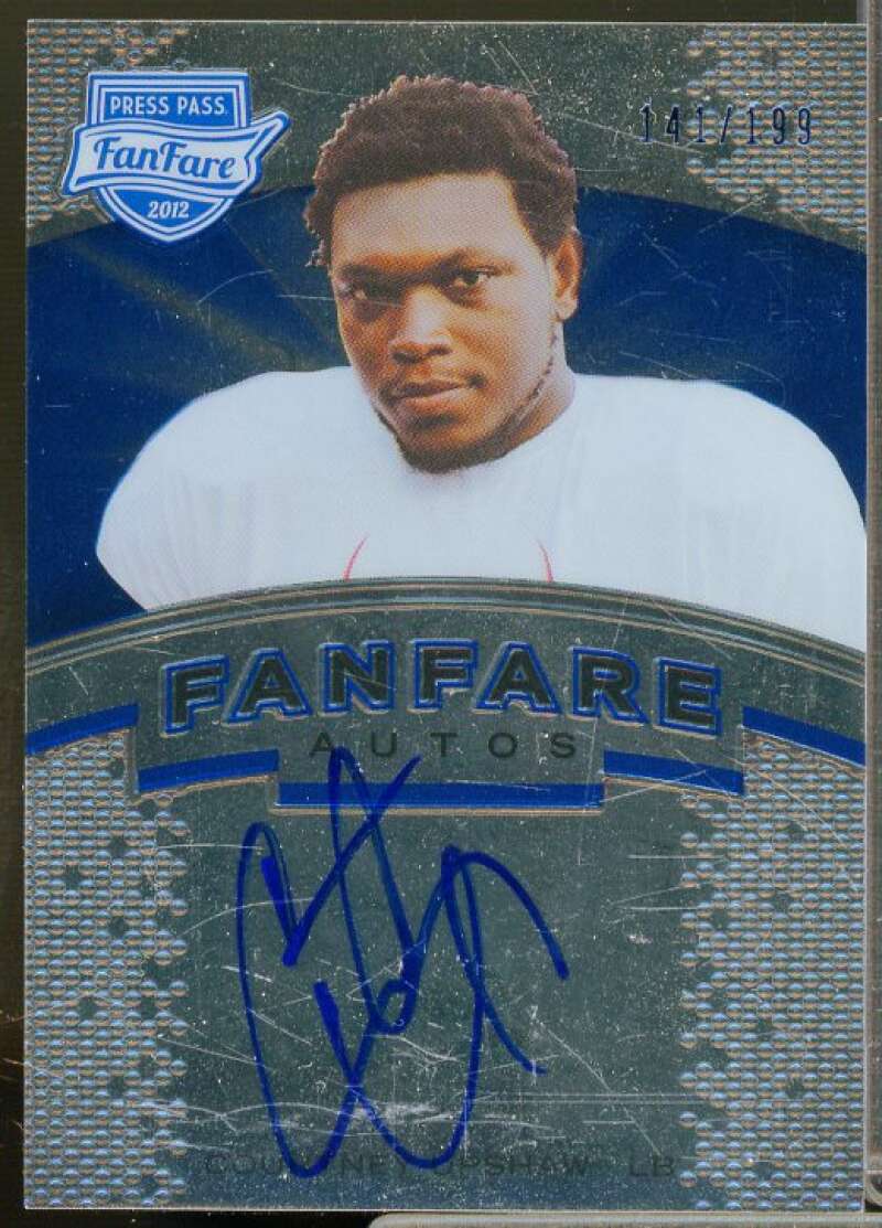 Courtney Upshaw AU Rookie Card 2012 Press Pass Fanfare Blue #FFCU  Image 1