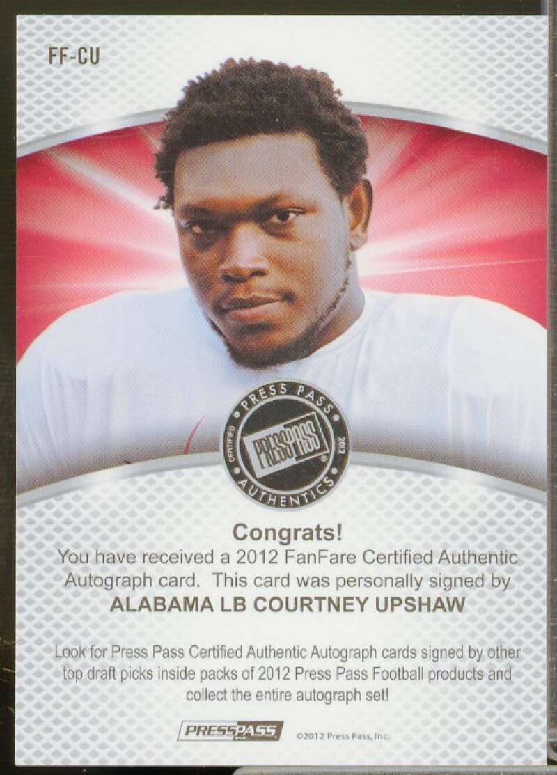 Courtney Upshaw AU Rookie Card 2012 Press Pass Fanfare Blue #FFCU  Image 2