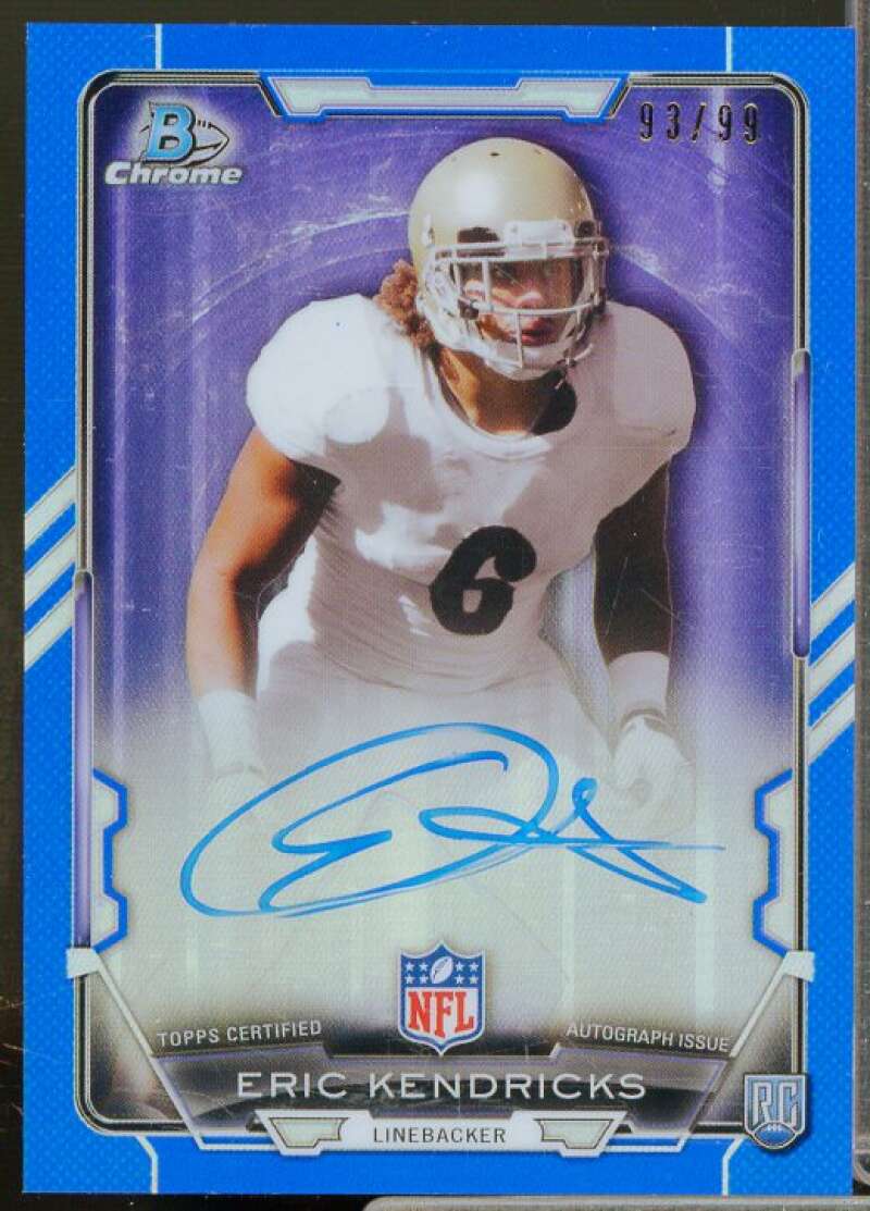 Eric Kendricks 2015 Bowman Chrome Rookie Autographs Refractors Blue #RCRAEK  Image 1