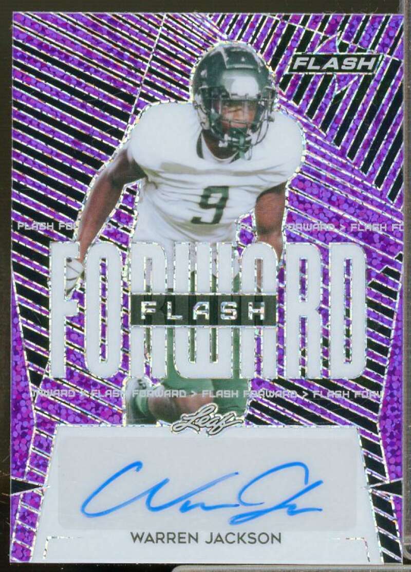 Warren Jackson Rookie 2021 Leaf Flash Flash Forward Autographs Purple #FFWJ1  Image 1