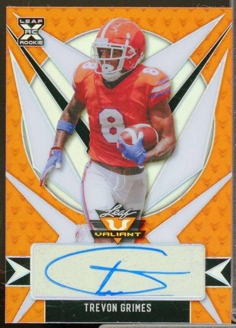 Trevon Grimes Rookie Card 2021 Leaf Valiant Orange #BATG1  Image 1