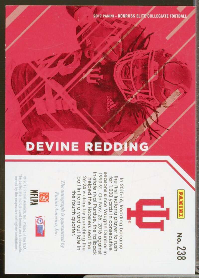 Devine Redding Rookie 2017 Elite Draft Picks Autographs Aspirations Purple #238  Image 2