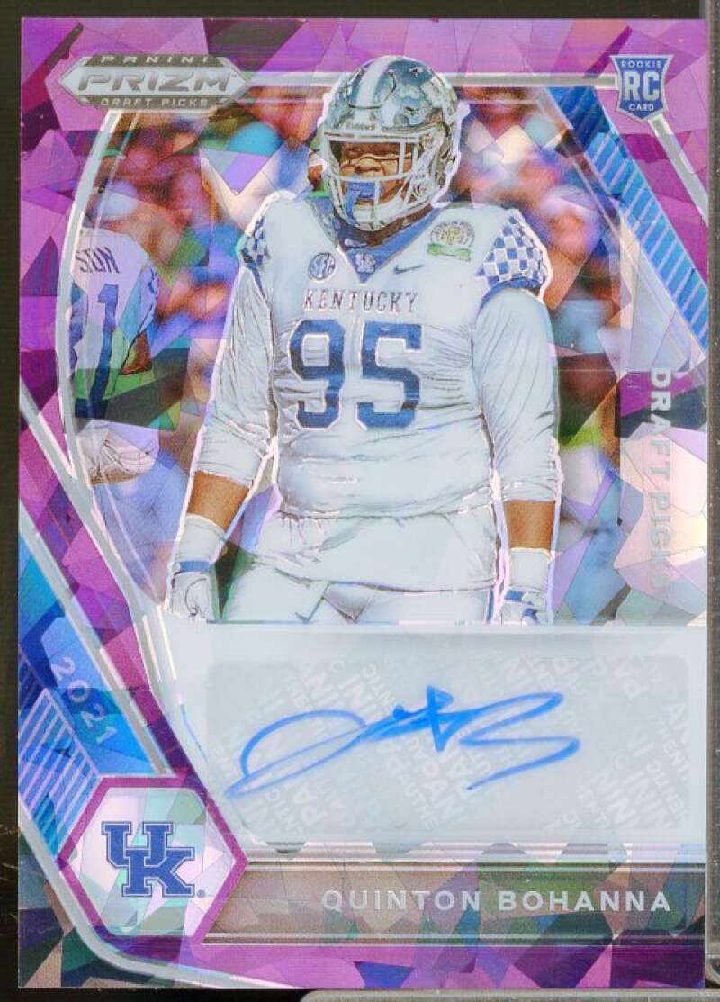 Quinton Bohanna 2021 Panini Prizm Draft Picks Autographs Prizms Purple Ice #148  Image 1