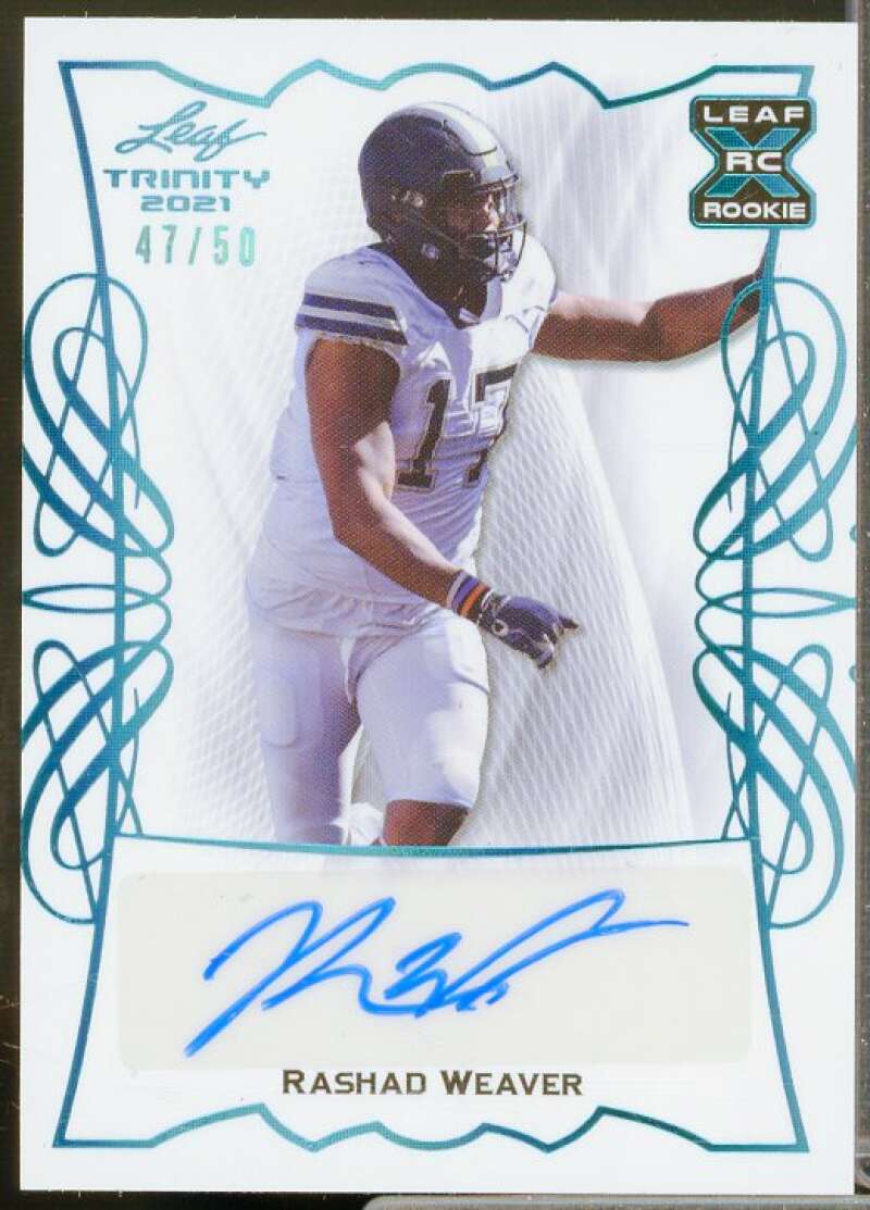 Rashad Weaver Rookie Card 2021 Leaf Trinity Platinum Spectrum #BARW1  Image 1