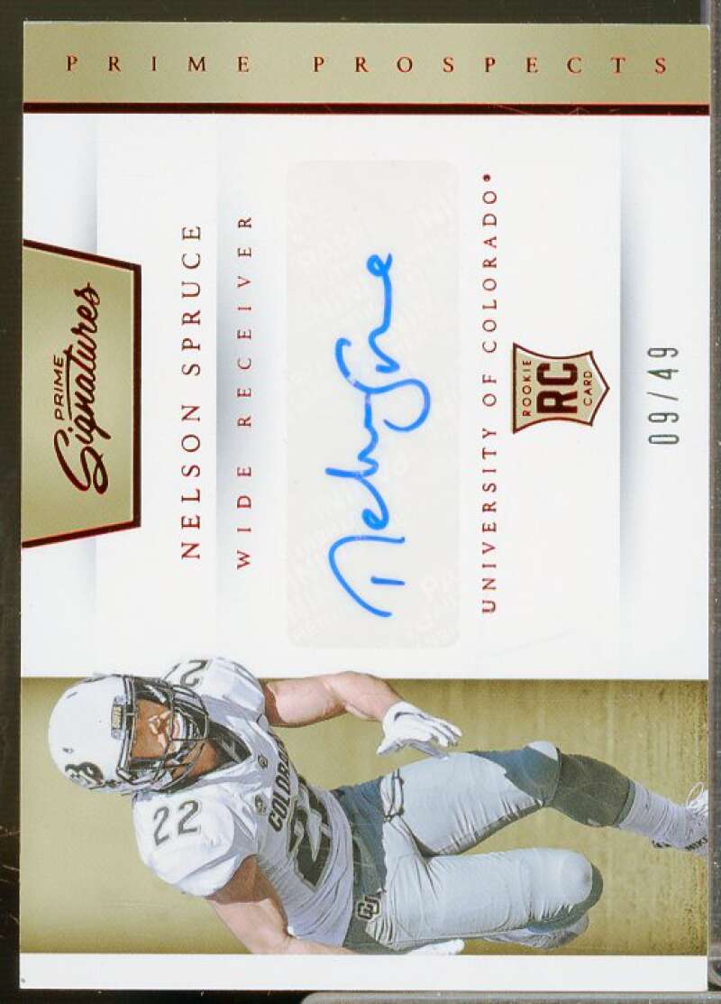 Nelson Spruce AU Rookie Card 2016 Prime Signatures Prime Proof Red #227  Image 1