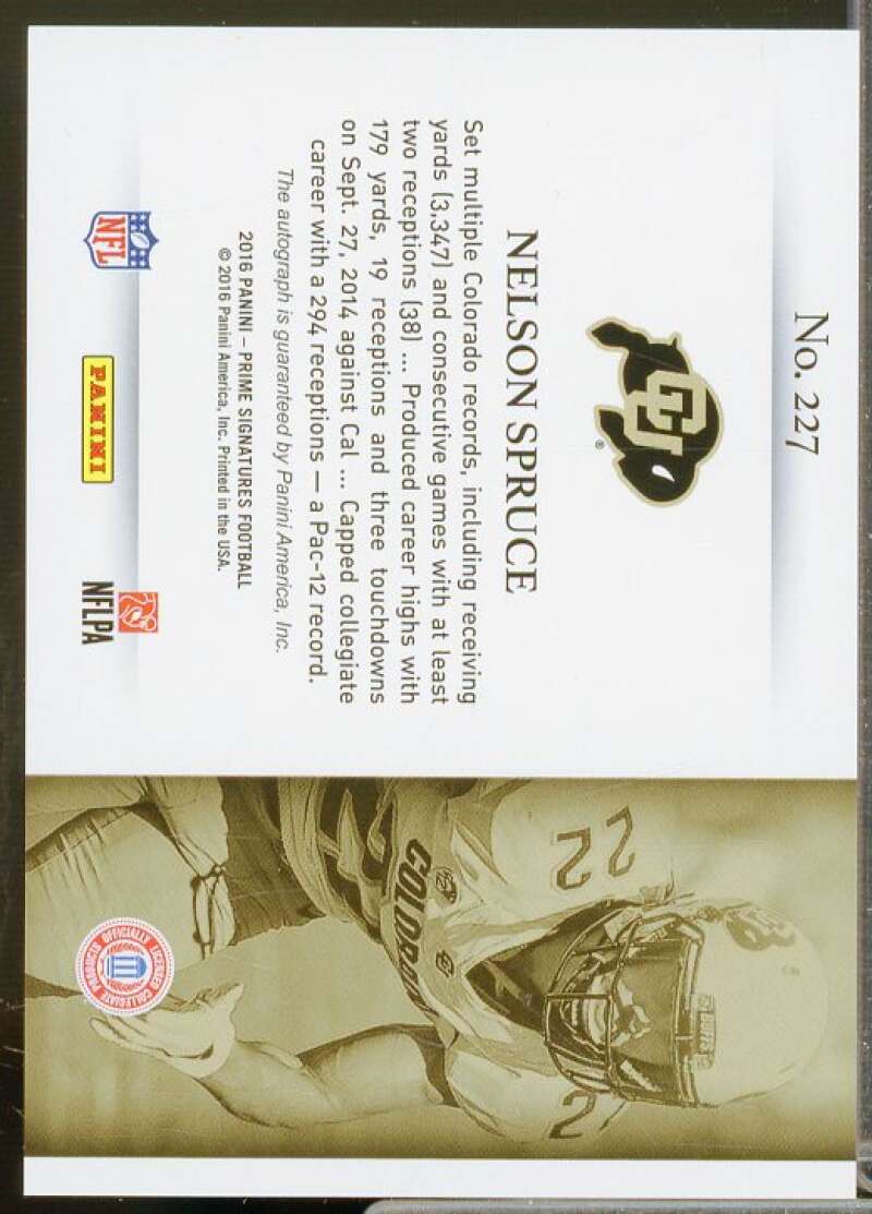 Nelson Spruce AU Rookie Card 2016 Prime Signatures Prime Proof Red #227  Image 2