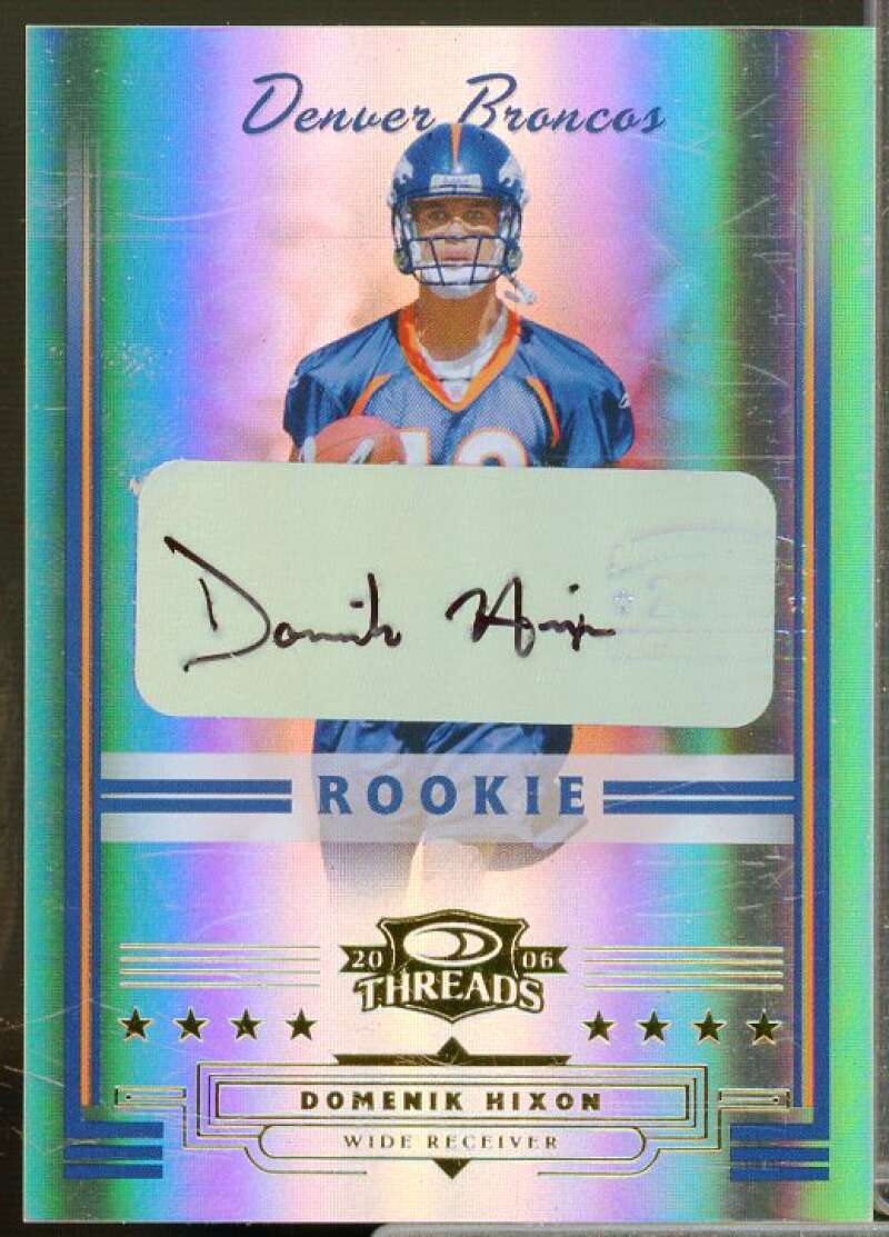 Domenik Hixon Rookie Card 2006 Donruss Threads Rookie Autographs #175  Image 1