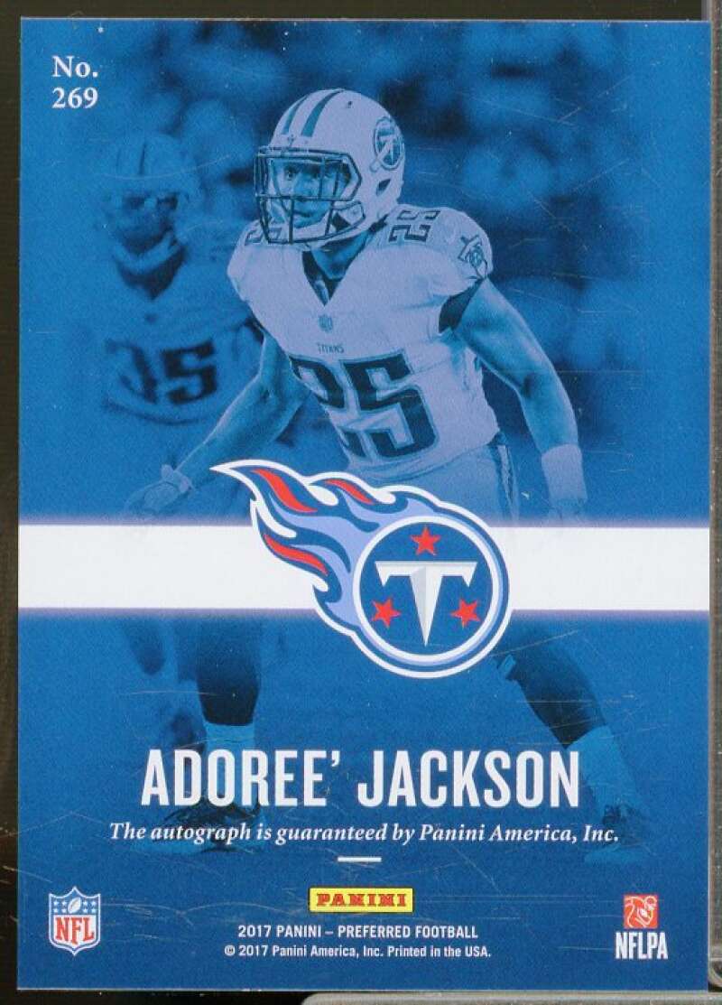 Adoree' Jackson PROM AU/99 Rookie Card 2017 Panini Preferred Blue #269  Image 2