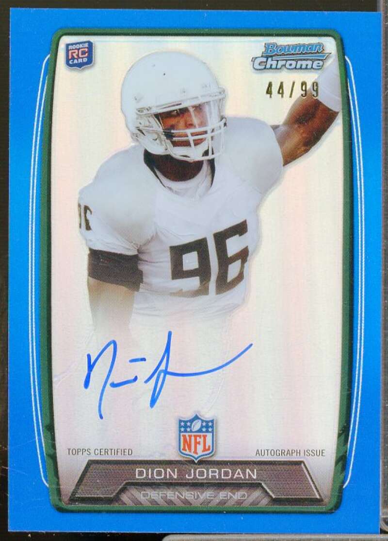 Dion Jordan Rookie 2013 Bowman Chrome Rookie Autographs Blue Refractor #RCRADJO  Image 1