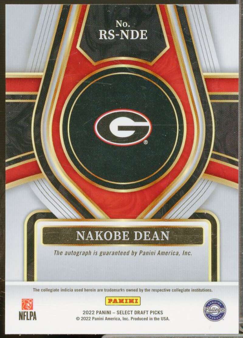 Nakobe Dean Rookie Card 2022 Select Draft Picks Rookie Signatures #57  Image 2