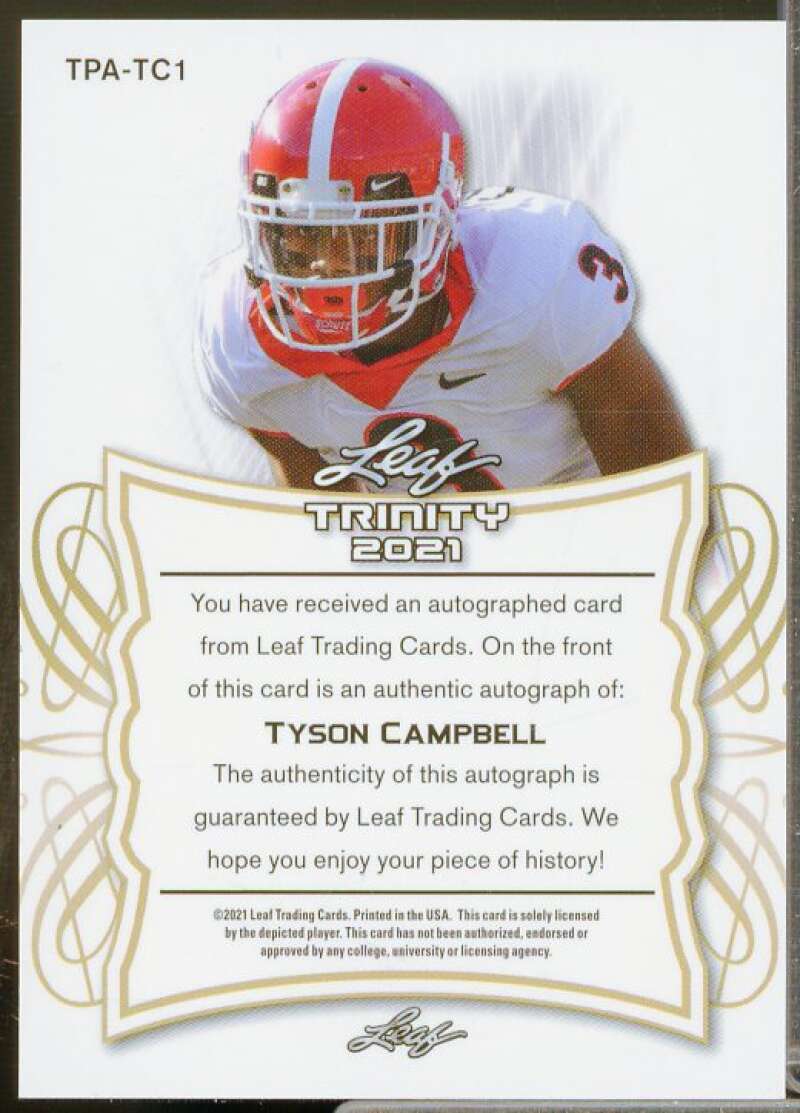 Tyson Campbell 2021 Leaf Trinity Portrait Autographs Platinum Spectrum #TPATC1  Image 2