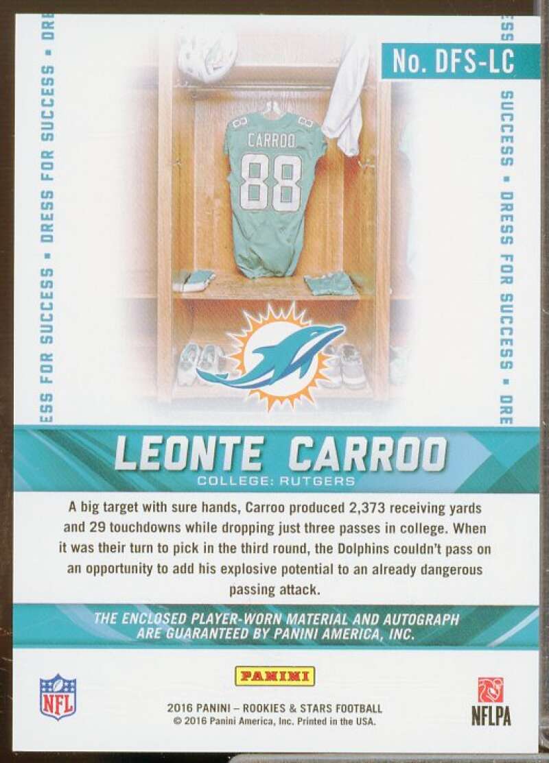 Leonte Carroo Rookie 2016 Rookies Stars Dress for Success Jersey Autographs #14  Image 2