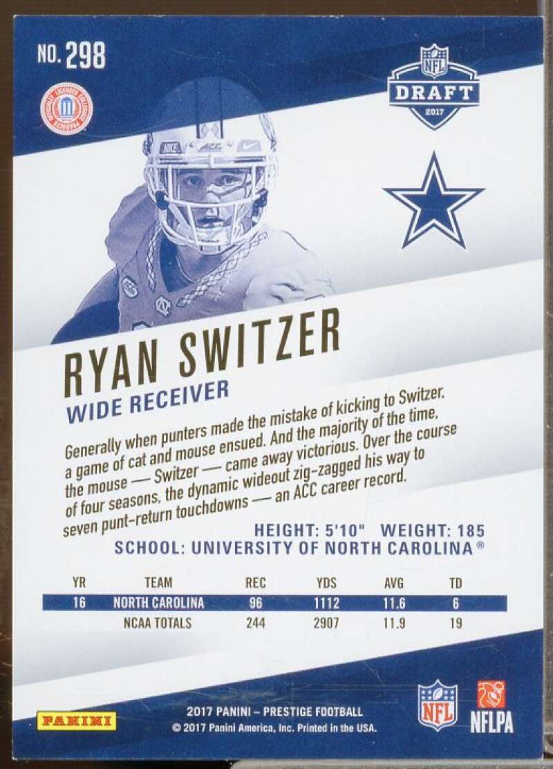 Ryan Switzer Rookie Card 2017 Prestige Rookie Autographs Xtra Points Gold #298  Image 2