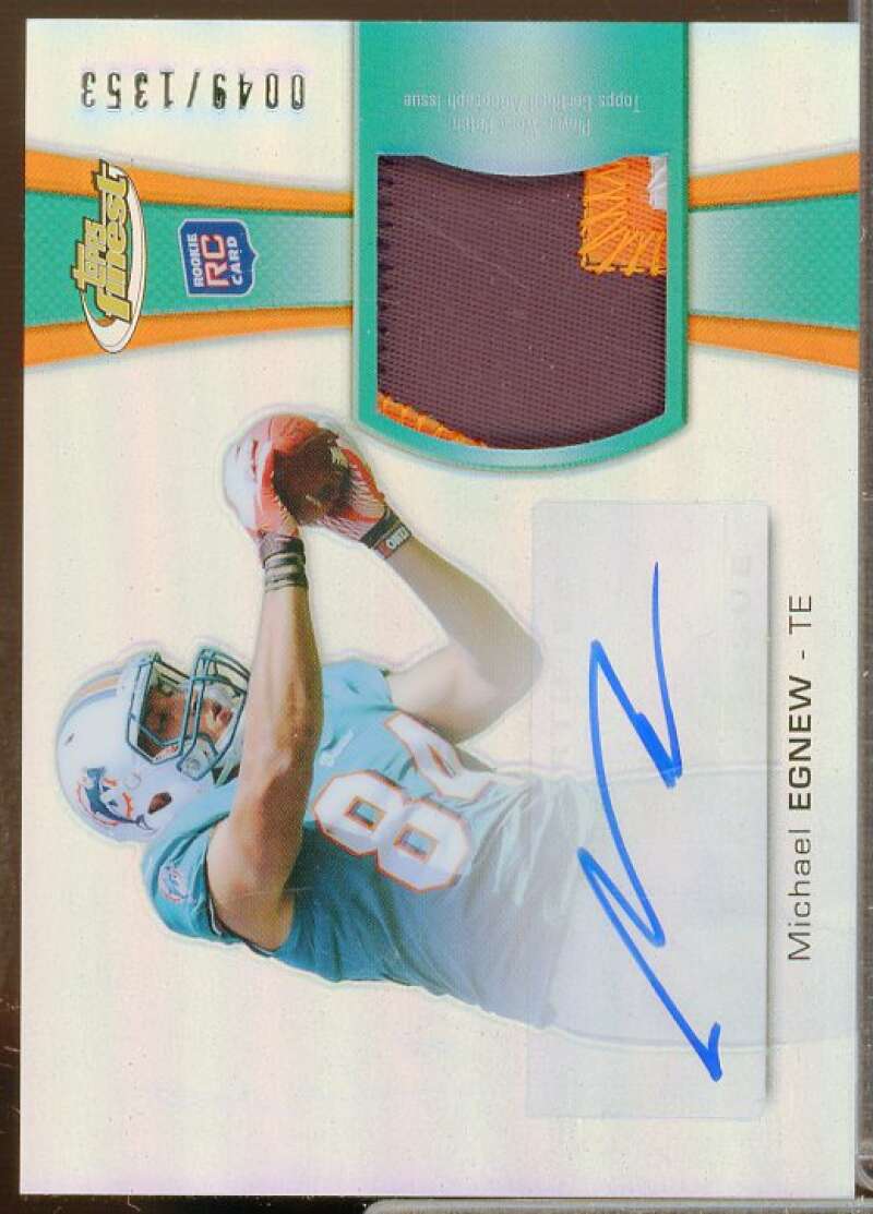 Michael Egnew Rookie Card 2012 Finest Rookie Patch Autographs Refractors #RAPME  Image 1