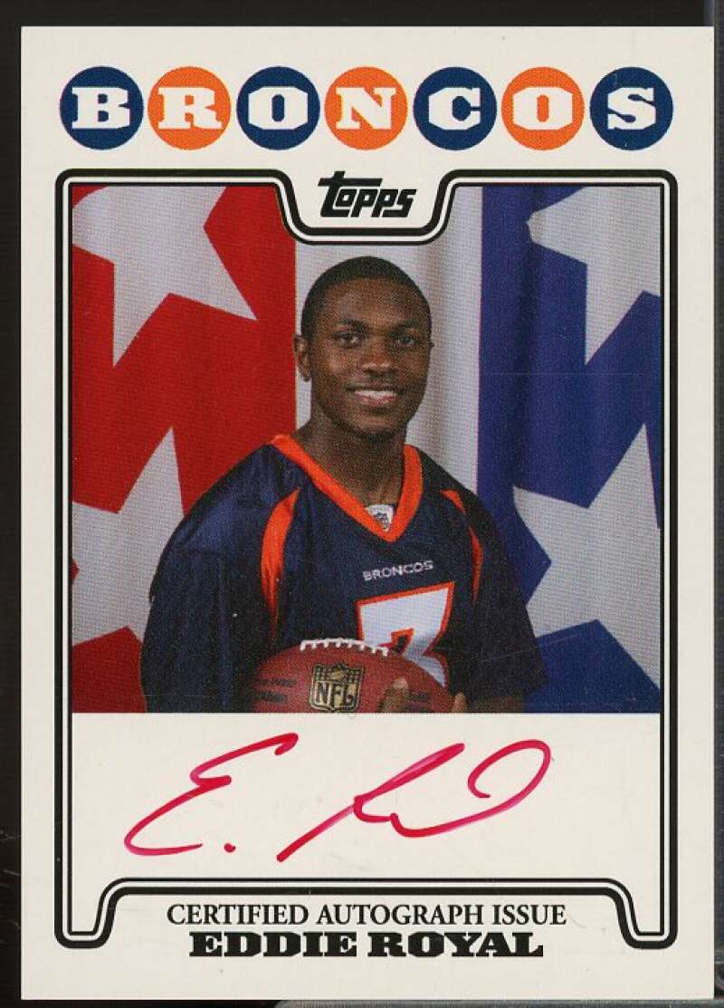 Eddie Royal Rookie Card 2008 Topps Rookie Premiere Autographs Red Ink #RPRAER  Image 1