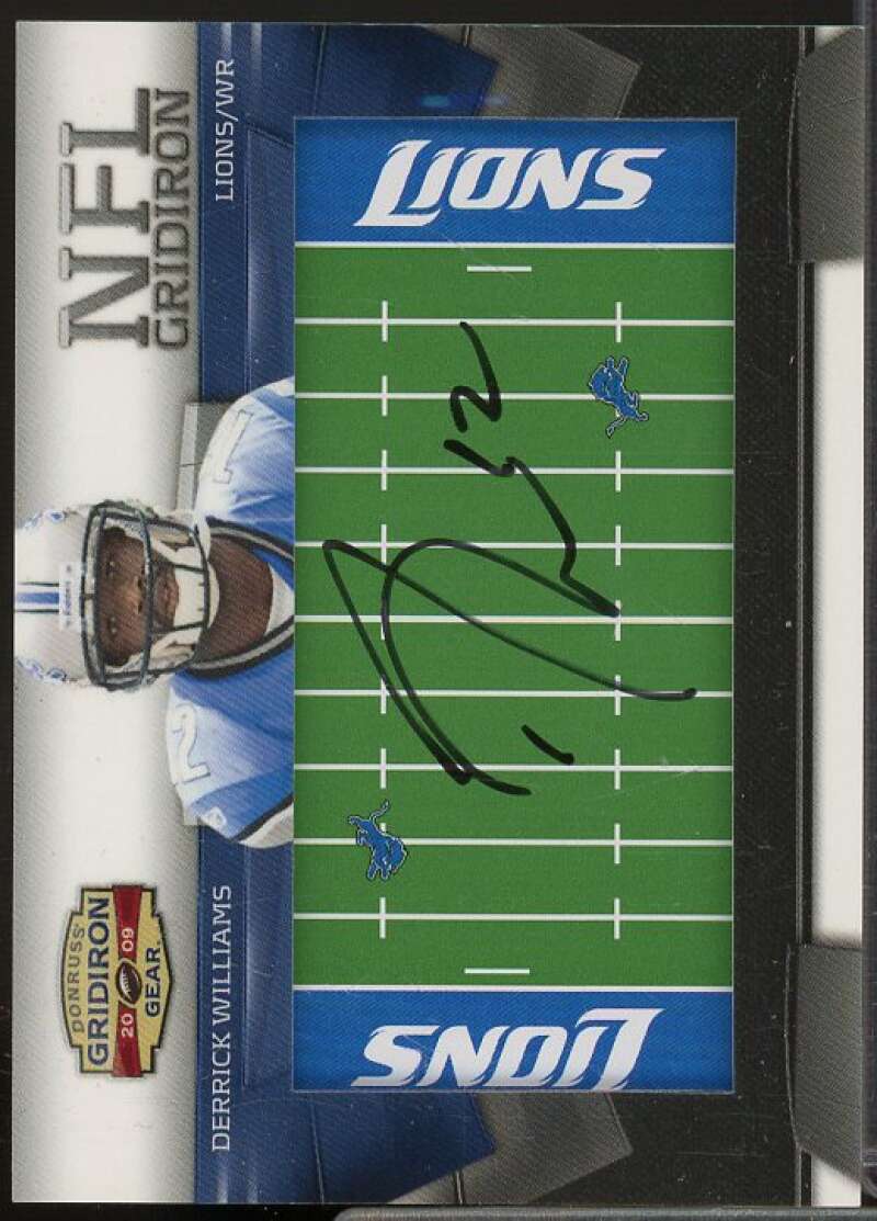 Derrick Williams 2009 Donruss Gridiron Gear NFL Gridiron Rookie Signatures #32  Image 1