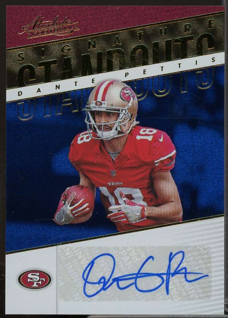 Dante Pettis Rookie Card 2018 Absolute Signature Standouts Spectrum Blue #30  Image 1