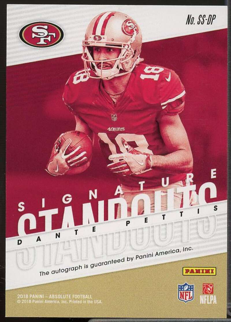 Dante Pettis Rookie Card 2018 Absolute Signature Standouts Spectrum Blue #30  Image 2