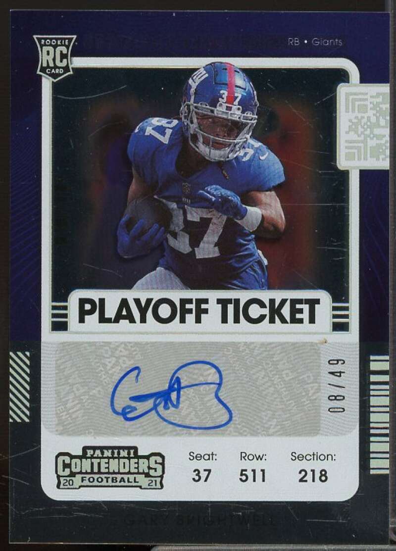 Gary Brightwell AU Rookie Card 2021 Panini Contenders Playoff Ticket #233  Image 1