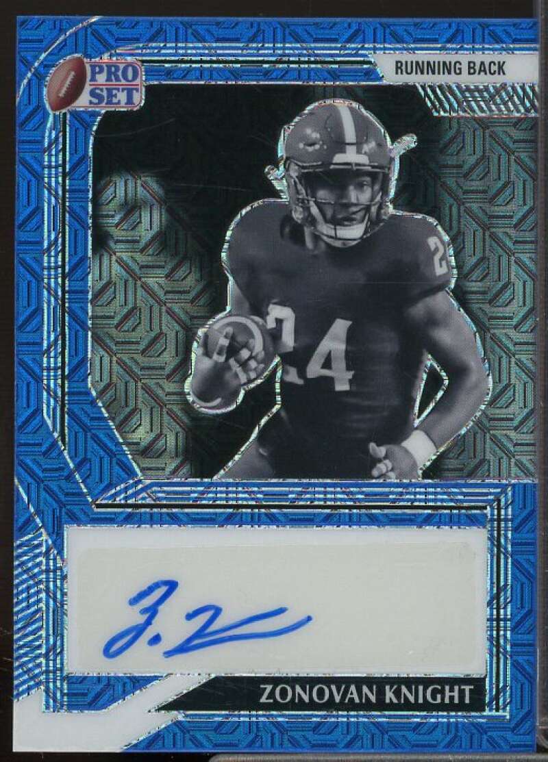 Zonovan Knight Rookie 2022 Leaf Pro Set Metal Black and White Mojo Blue #BWZK1  Image 1