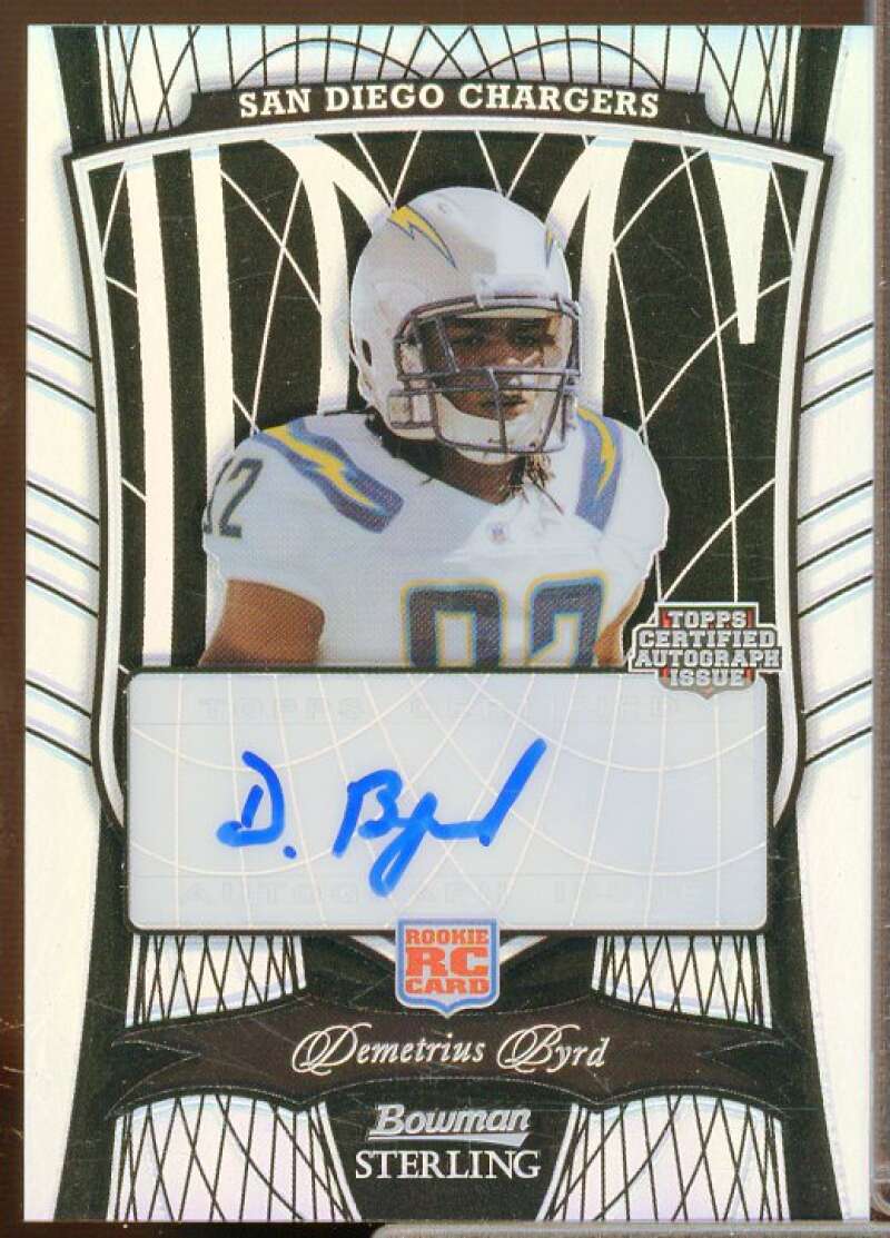 Demetrius Byrd AU Rookie Card 2009 Bowman Sterling Black Refractors #114  Image 1