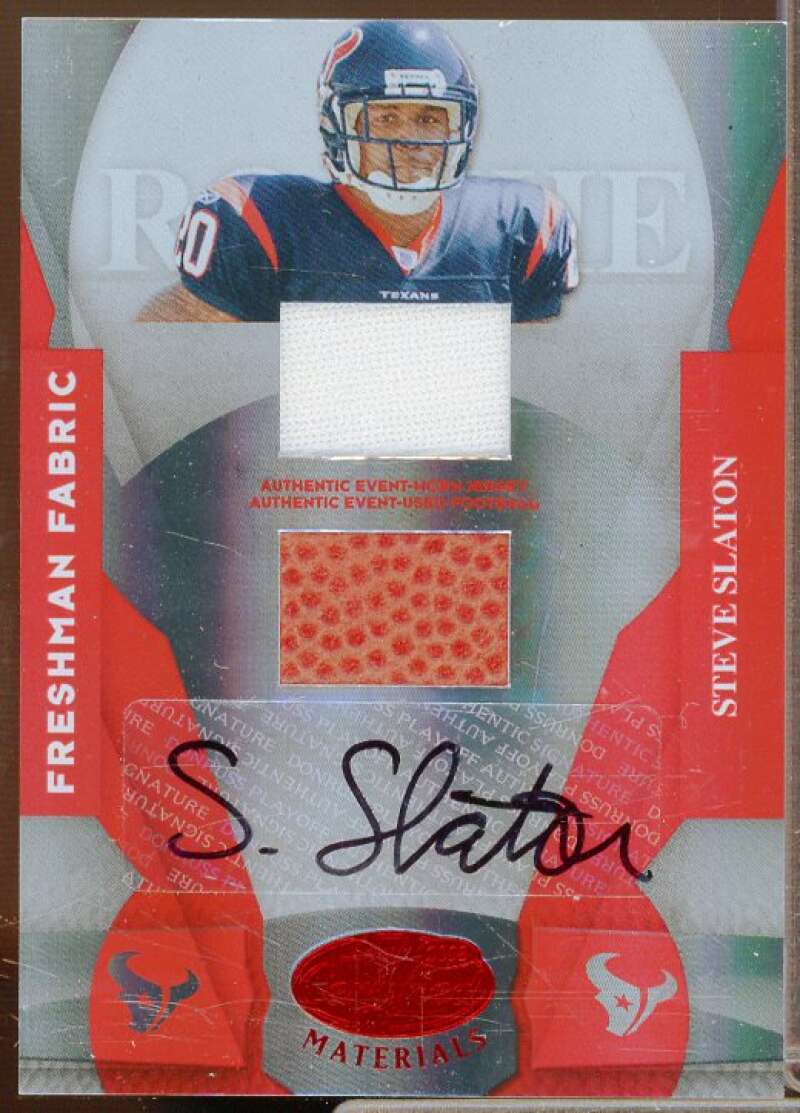 Steve Slaton FF Rookie 2008 Leaf Certified Materials Mirror Red Signatures #218  Image 1