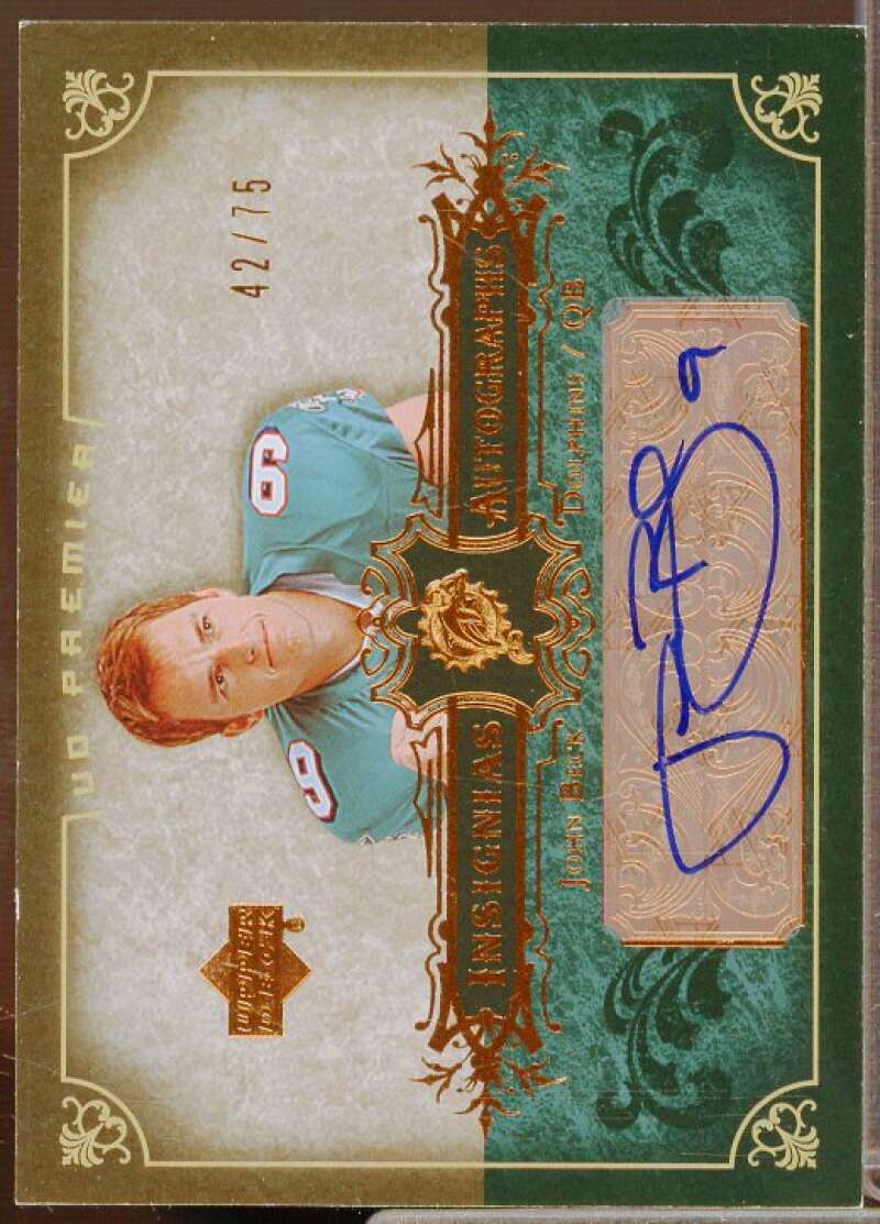 John Beck Rookie Card 2007 Upper Deck Premier Insignias Autographs Bronze #INJB  Image 1