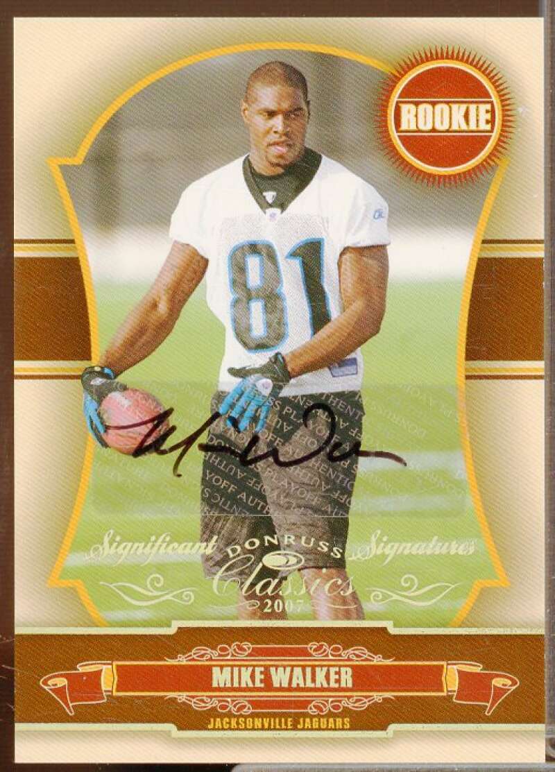 Mike Walker Rookie Card 2007 Donruss Classics Significant Signatures Gold #186  Image 1