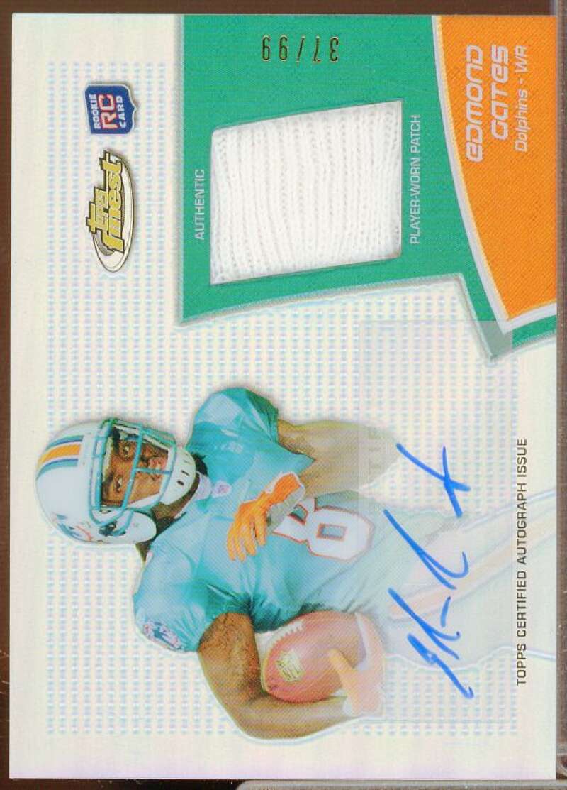 Edmond Gates Rookie Card 2011 Finest Rookie Patch Autographs Refractors #RAPEG  Image 1