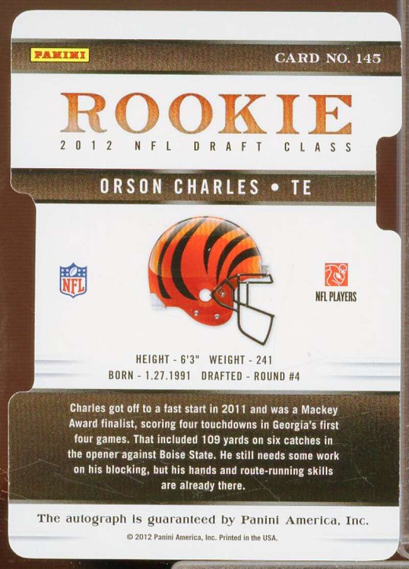 Orson Charles/49 Rookie Card 2012 Elite Aspirations Autographs #145  Image 2