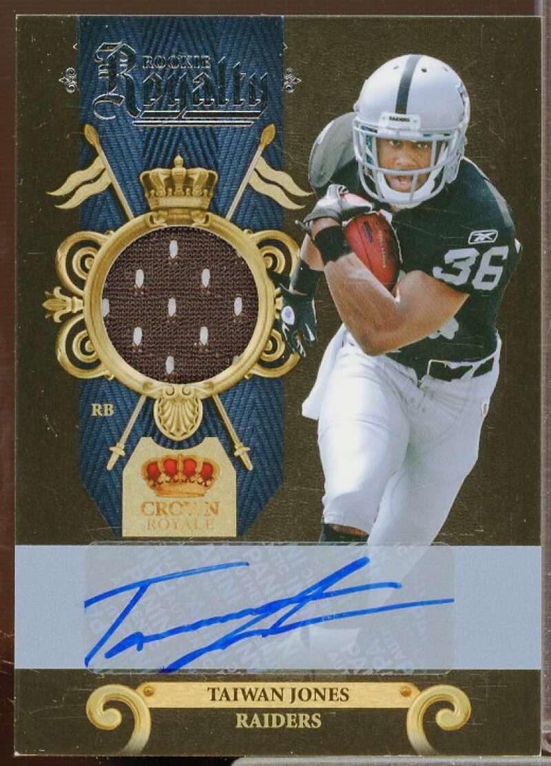 Taiwan Jones Rookie 2011 Crown Royale Rookie Royalty Materials Autographs #25  Image 1