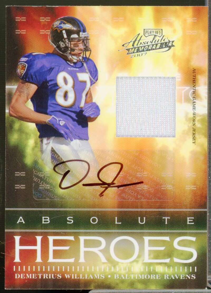 Demetrius Williams 2007 Absolute Memorabilia Heroes Materials Autographs #13  Image 1