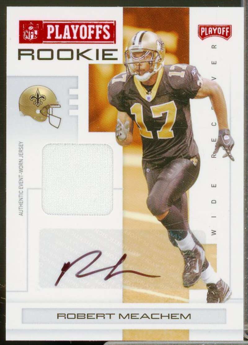 Robert Meachem Rookie 2007 Playoff NFL Playoffs Material Signatures Red #127  Image 1