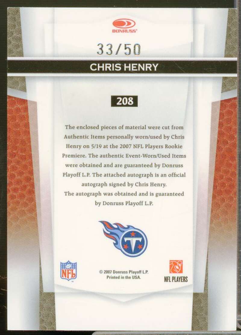 Chris Henry Freshman Fabrics AU 2007 Leaf Certified Materials Mirror Blue #208  Image 2