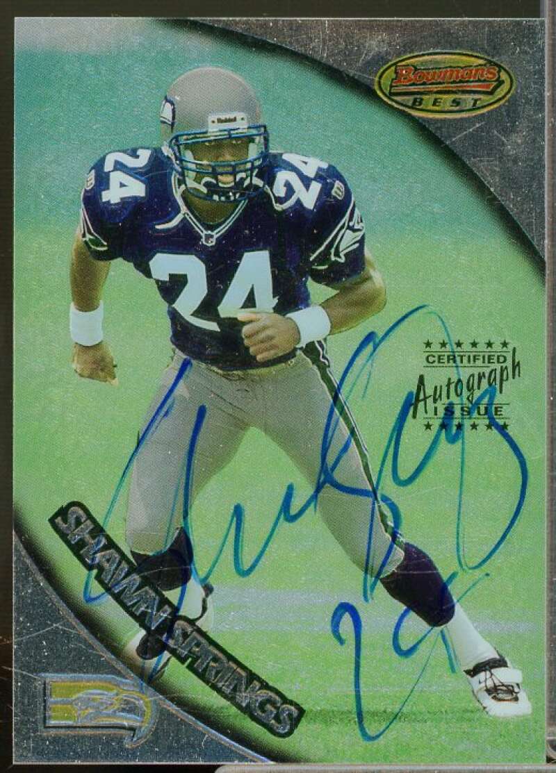 Shawn Springs Rookie Card 1997 Bowman's Best Autographs #120  Image 1