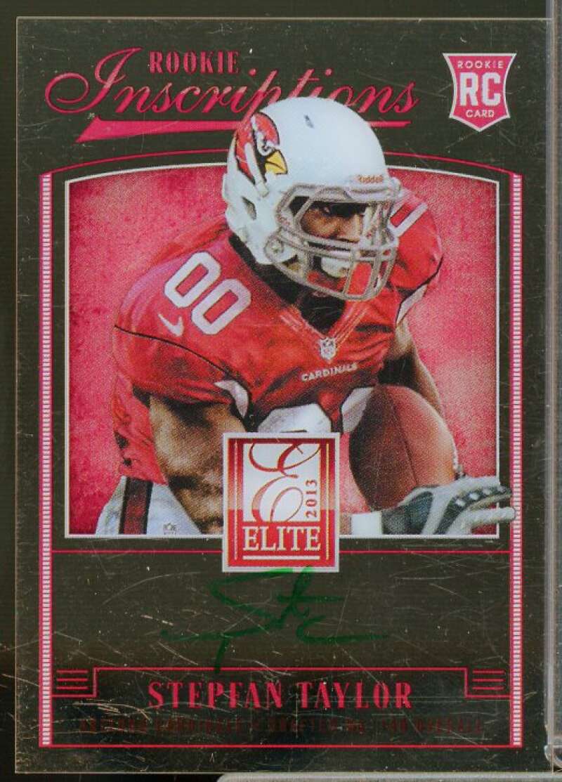 Stepfan Taylor SP B Rookie Card 2013 Elite Rookie Inscriptions Green Ink #34  Image 1