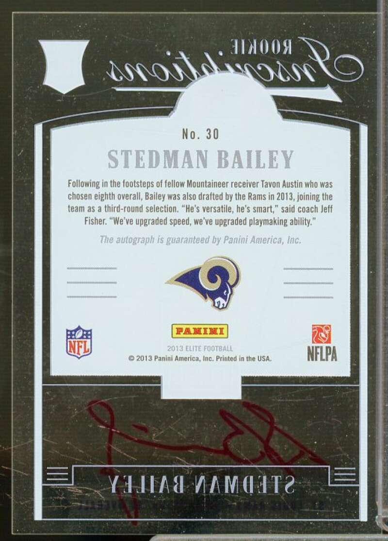 Stedman Bailey Rookie Card 2013 Elite Rookie Inscriptions Red Ink #30  Image 2