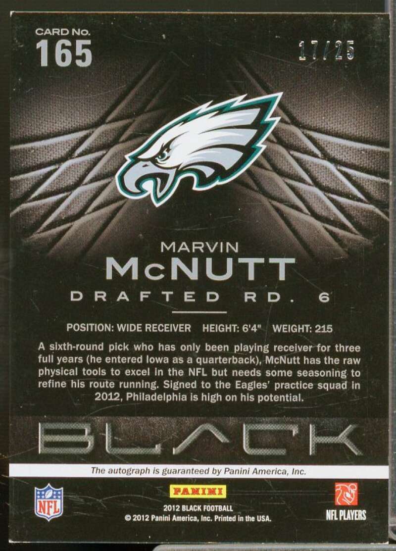 Marvin McNutt/25 Rookie Card 2012 Panini Black Rookie Signatures Black #165  Image 2