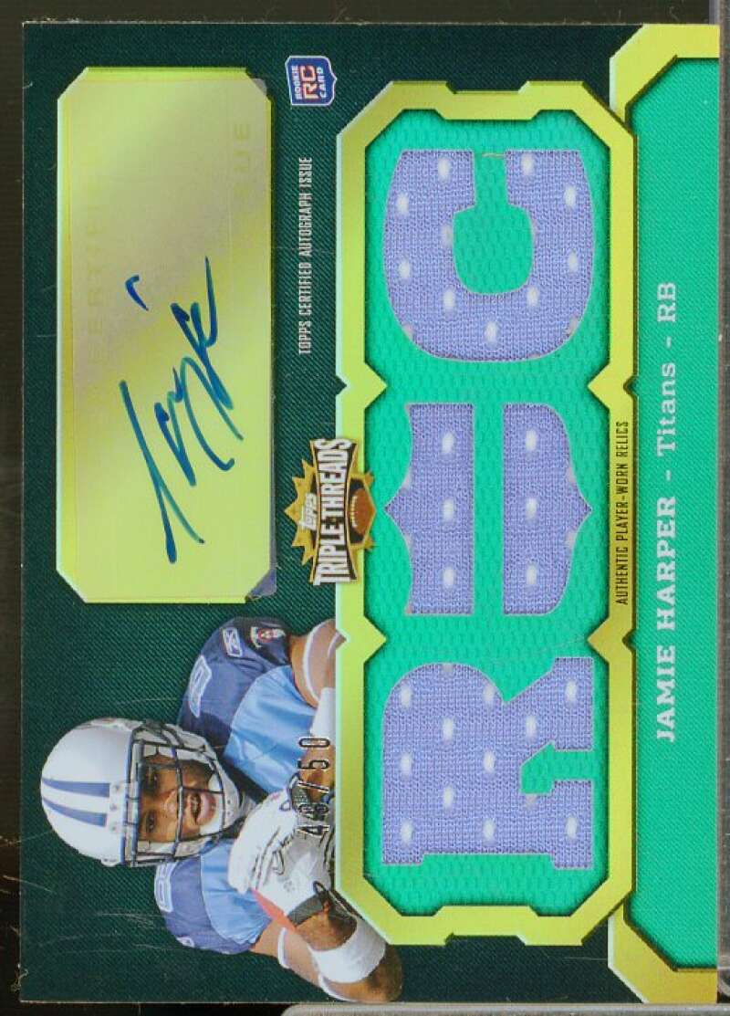 Jamie Harper 2011 Topps Triple Threads Autograph Unity Relics Emerald #TTUAR16  Image 1