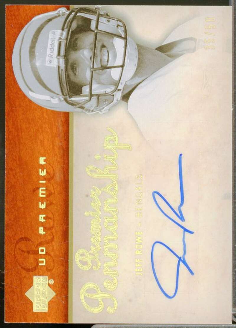 Jeff Rowe/50 2007 Upper Deck Premier Penmanship Autographs Gold Holofoil #PPJR  Image 1