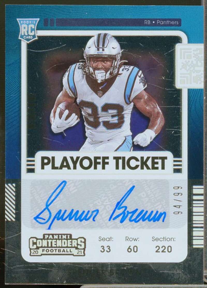 Spencer Brown AU Rookie Card 2021 Panini Contenders Playoff Ticket #276  Image 1